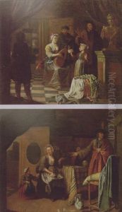 Figures Singing In An Elegant Interior by Jan Josef Horemans the Younger
