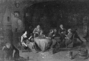 Wirtshausinterieur Mit Pokulierenden Frauen by Jan Josef Horemans the Younger
