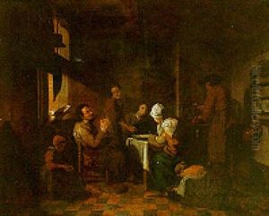 Kitchen Interior With Peasants by Jan Josef Horemans the Younger