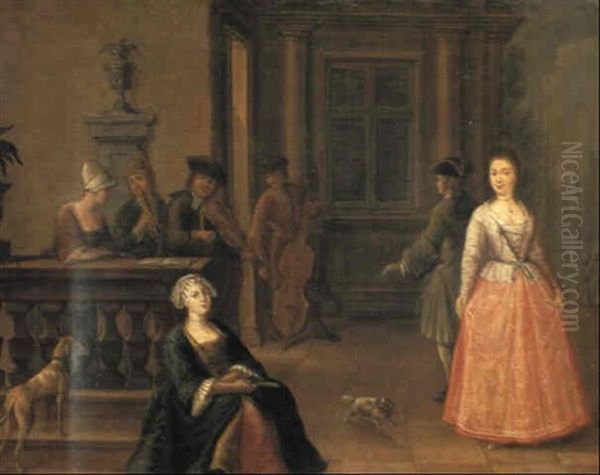 An Elegant Couple Dancing On A Terrace - view 1