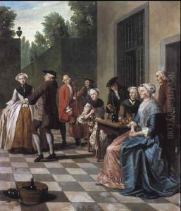 Dancing In A Courtyard by Jan Josef Horemans the Younger