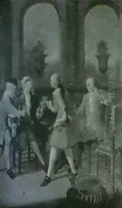 En Adelsmand Der Drikkes Under Bordet;                      Et Middagsselskab by Jan Josef Horemans the Younger
