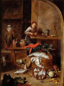 Scene D'interieur De Cuisine by Pieter Jacob Horemans