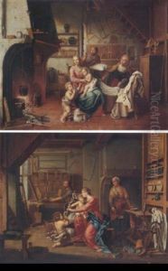 Interiors With The Holy Family, Sainte Anne, And Saint John The Baptist
