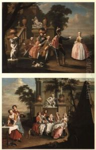 Elegant Figures Dining In The Grounds Of A Palace by Pieter Jacob Horemans