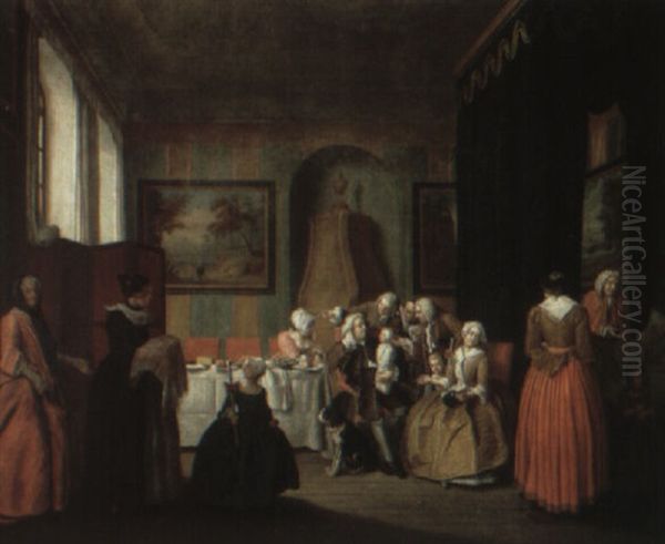 Lady About To Give Birth, Surrounded By Her Family And Doctors - view 1