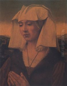 Portrait Of A Lady In A Landscape by Gerard Horenbout
