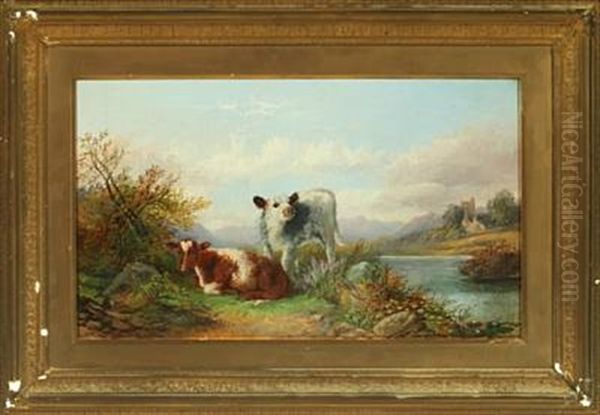 Mountain Landscape With Calves - view 1