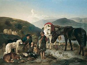 A Day's Sport In Perthshire - Preparing For The Return by George William Horlor