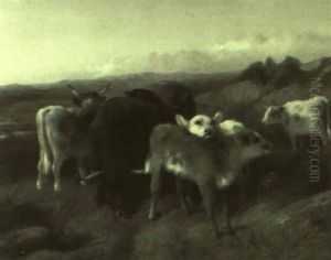 Cows In An Open Field by George William Horlor