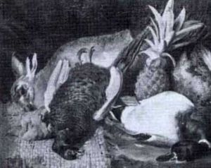 Stilleben Med Hare, Fasan, And, Rapphons Och Ananas