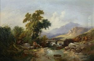 Figures By A Mountain Stream by Joseph Horlor