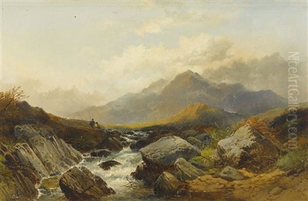 Bergbach Mit Anglern - view 1