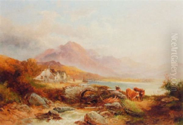 Scottish Mountain Landscape With Cattle In Foreground - view 1