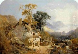 Carting Dogs In A Mountainous Landscape Carting Dogs In A Mountainous Landscape