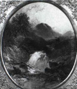 Angler Am Wasserfall by Joseph Horlor