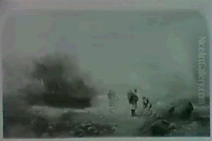Unloading The Lobster Pots, Bude, Cornwall by Joseph Horlor