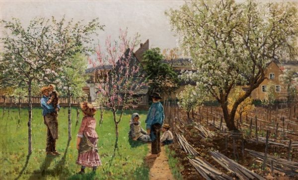 Springtime In The Garden, Near Vienna - view 1