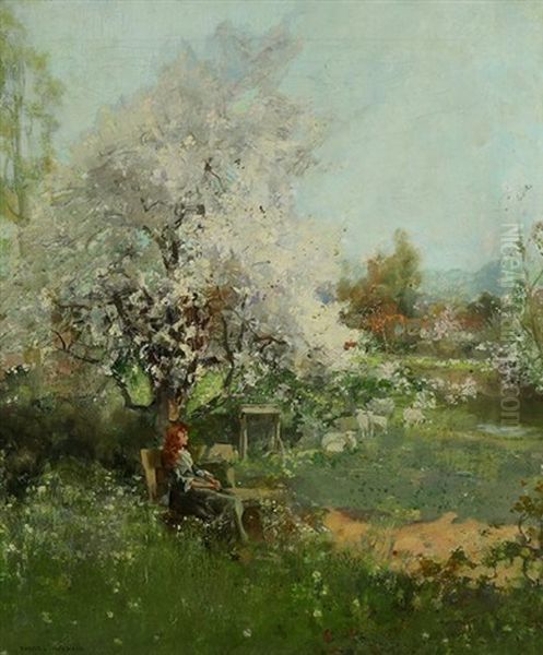 Spring Blossoming With Figure - view 1