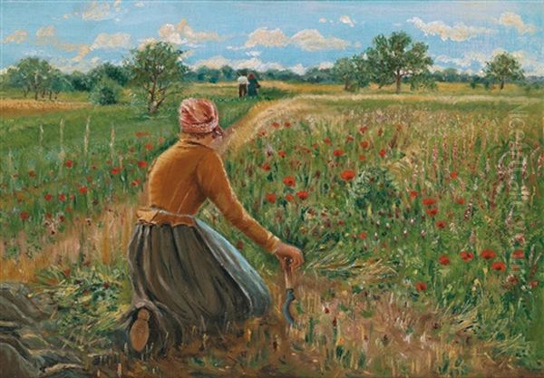 Knieende Bauerin Mit Sichel - view 1
