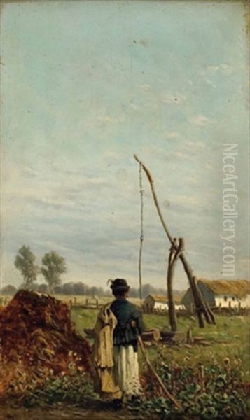 Ungarischer Bauer Vor Landwirtschaftlichem Gehoft - view 1