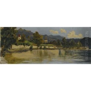 Ansicht Von Millstatt (a View Of Millstatt) by Theodor von Hoermann