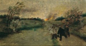 Dorfbrand (sketch For Lrgr Painting)