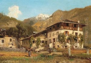 Bauerngehoft In Den Alpen by Theodor von Hoermann