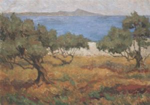 Olivenbaume Am Meer by Theodor von Hoermann