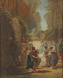 Fete Galante Dans Le Parc by Henri Baron