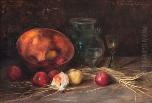 Stillleben Mit Apfeln by Margarete Hormuth-Kallmorgen
