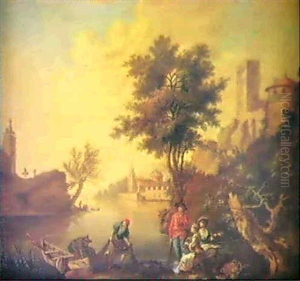 Sjohamn Med Figurer Och Fartyg - view 1