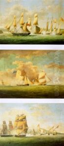 H.m.s. "grasshopper" Attacked By The "san Joseph", The "medusa" And The "aigle", Off Cape Palos, December 12th, 1807 by Thomas Lyde Hornbrook