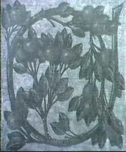 Decorative Panels For The Drawing Room Ceiling Of Pownall Hall, Cheshire by Herbert Percy Horne