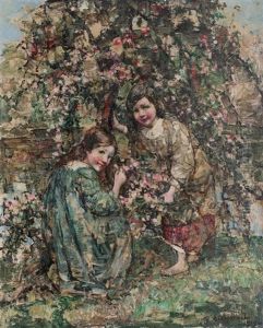 Picking Cherry Blossom by Edward Atkinson Hornel