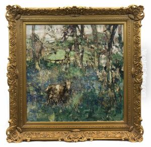 Goats Amidst Bluebells And Birches by Edward Atkinson Hornel