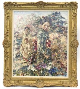 Summer In A Japanese Garden by Edward Atkinson Hornel