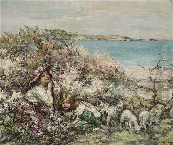 Children And Lambs, Brighouse Bay - view 1