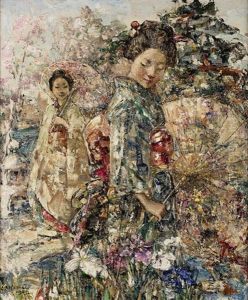 Summer In A Japanese Garden by Edward Atkinson Hornel