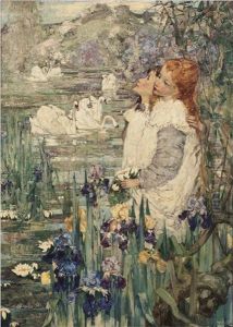 By The Lily Pond by Edward Atkinson Hornel