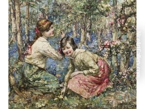 Gathering Bluebells by Edward Atkinson Hornel