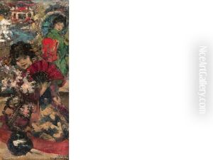 Japanese Girls In A Garden by Edward Atkinson Hornel