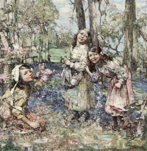Gathering Bluebells by Edward Atkinson Hornel