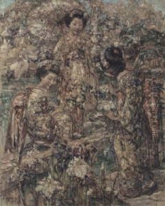 A Japanese Garden by Edward Atkinson Hornel