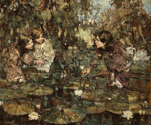 Gathering Waterlilies - view 1