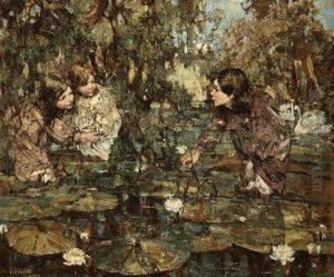 Gathering Waterlilies by Edward Atkinson Hornel