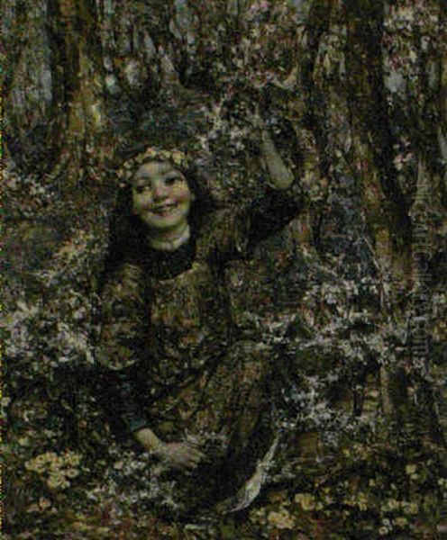 A Young Girl In The Woods - view 1