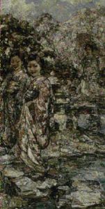 In A Japanese Garden by Edward Atkinson Hornel