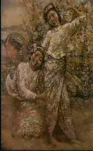 Two Burmese Girls by Edward Atkinson Hornel