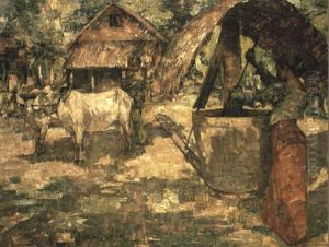 Milling Grain, Ceylon by Edward Atkinson Hornel